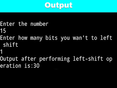 C program using bitwise left shift(<<), C program using bitwise left shift(<<)