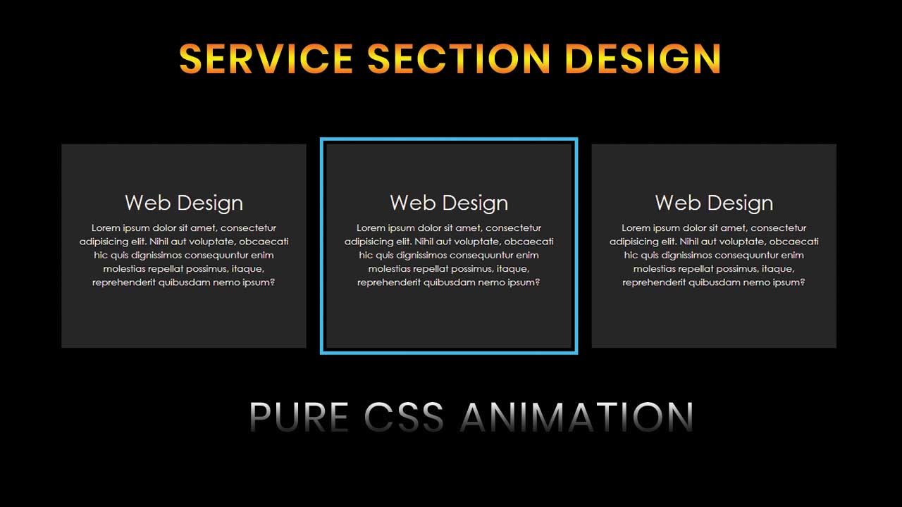 Our Service Section design using html and css