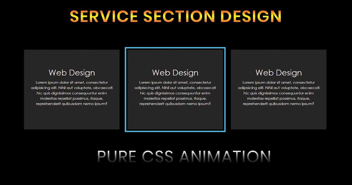 Our Service Section design using html and css