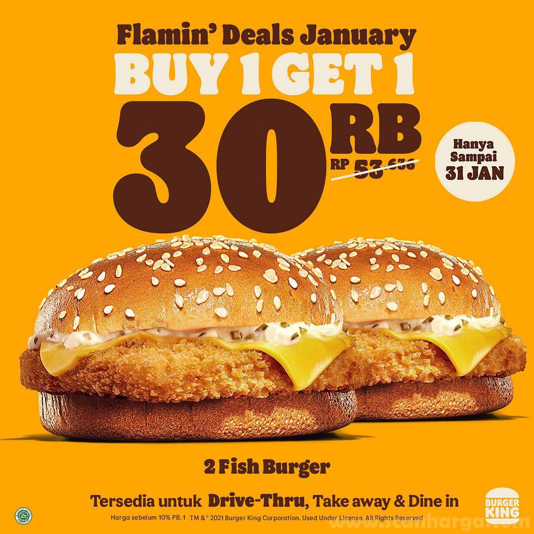 Burger King Flamin’ Deals Promo Paket January mulai Rp 30.000 scanharga