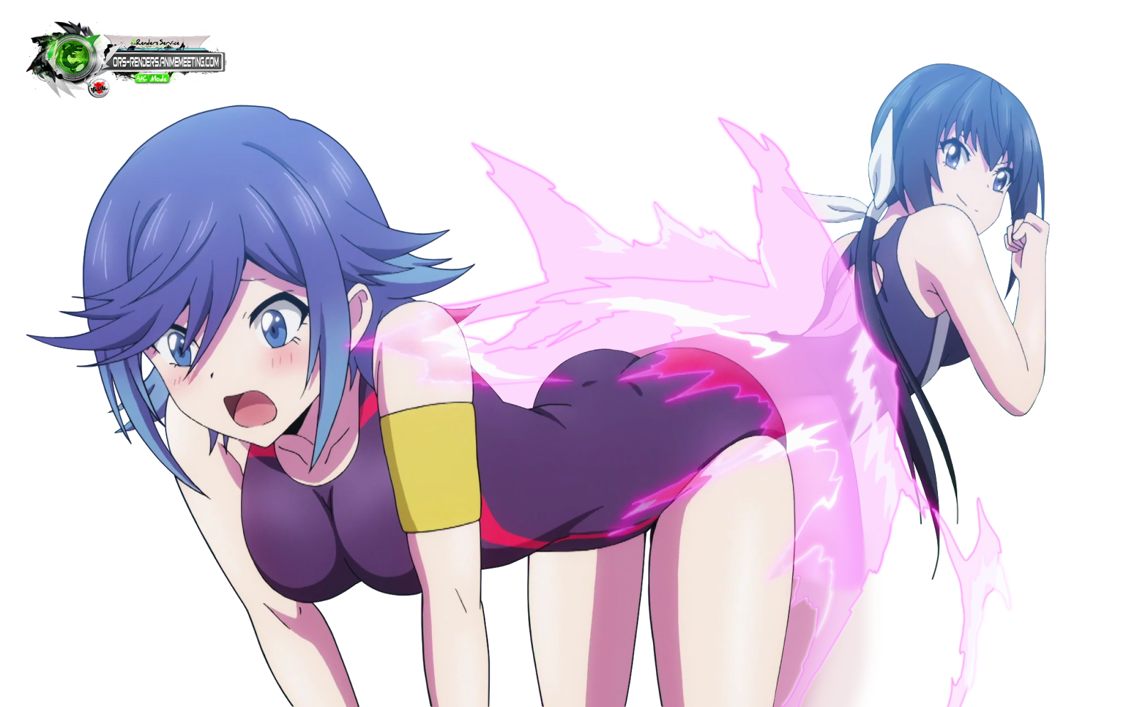 Keijo!!!:Kotomine Fujisaki vs Kaminashi Nozomi Vibration Battle Render.