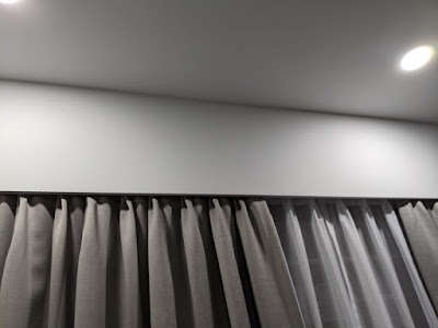 Grey Curtain and Pelmed