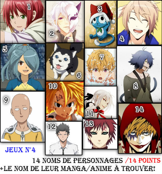 nom personnage manga