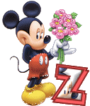 Alfabeto tintineante de Mickey con ramo de flores Z.