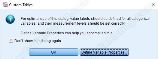 Chạy bảng kết hợp Custom Table trong SPSS