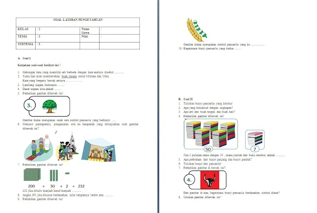 Soal PH Kelas 2 SD/MI: Tema 1