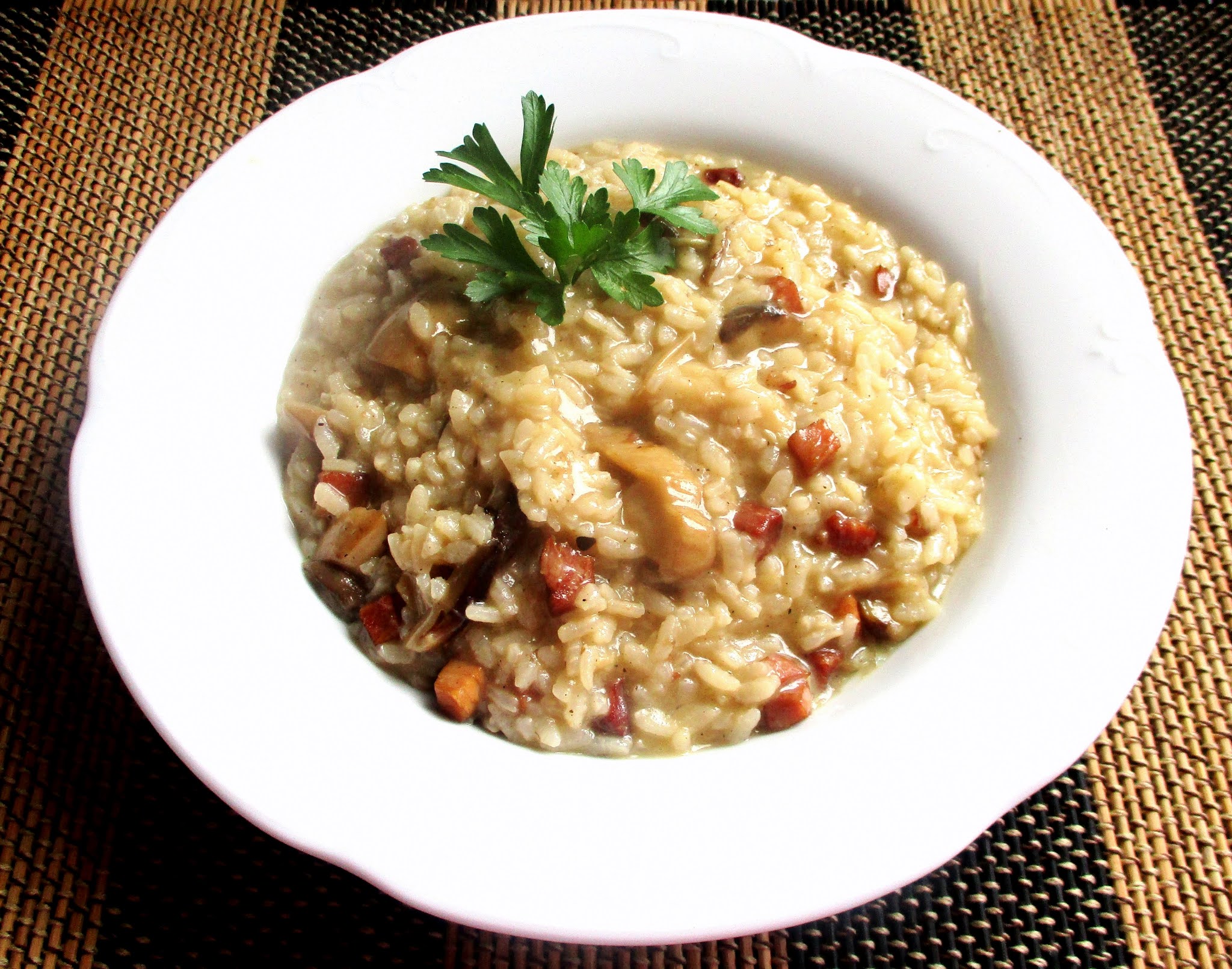 Aquí se cocina Risotto de boletus y jamón
