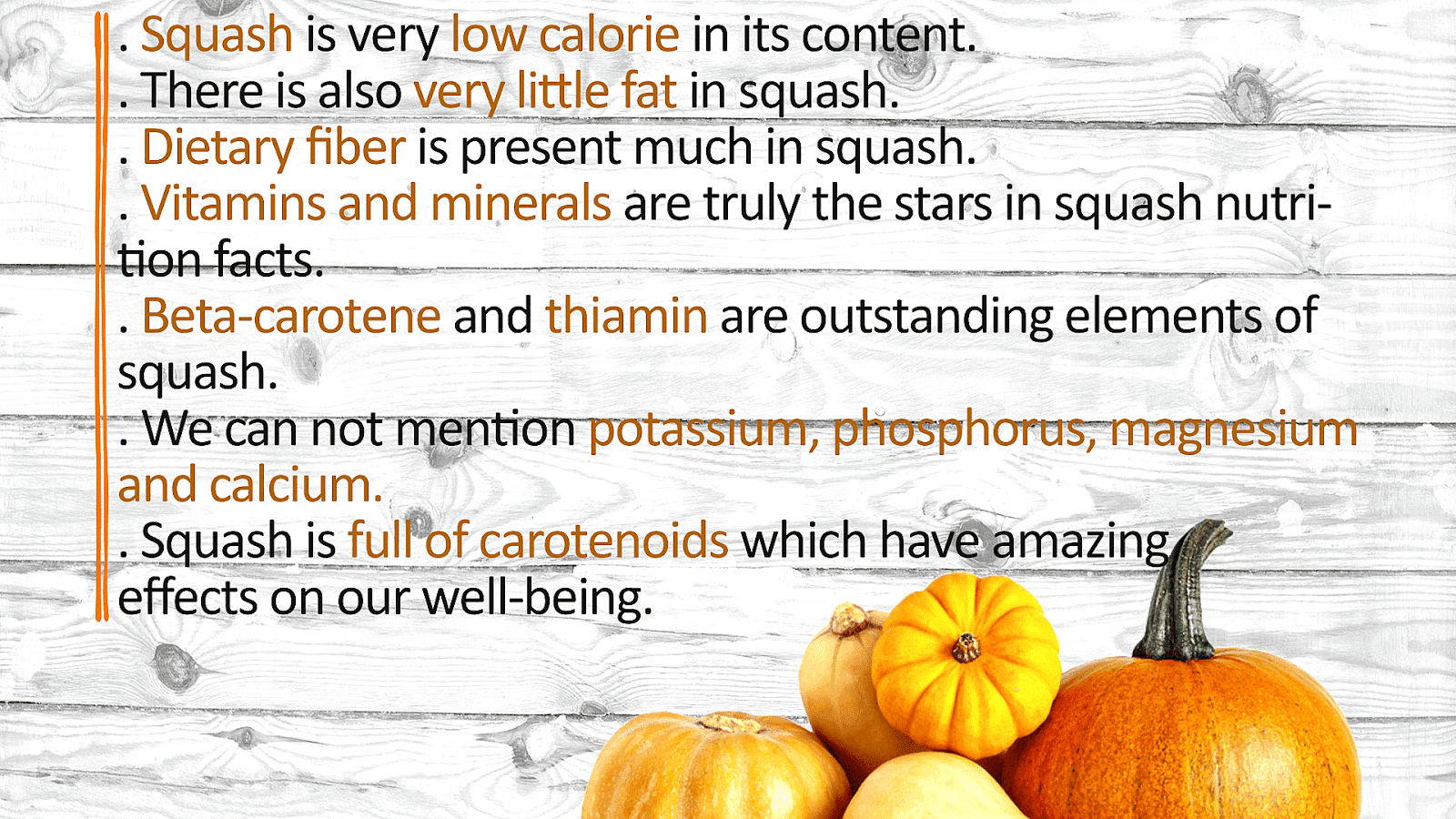 Nutrition Of Squash Squash Choices