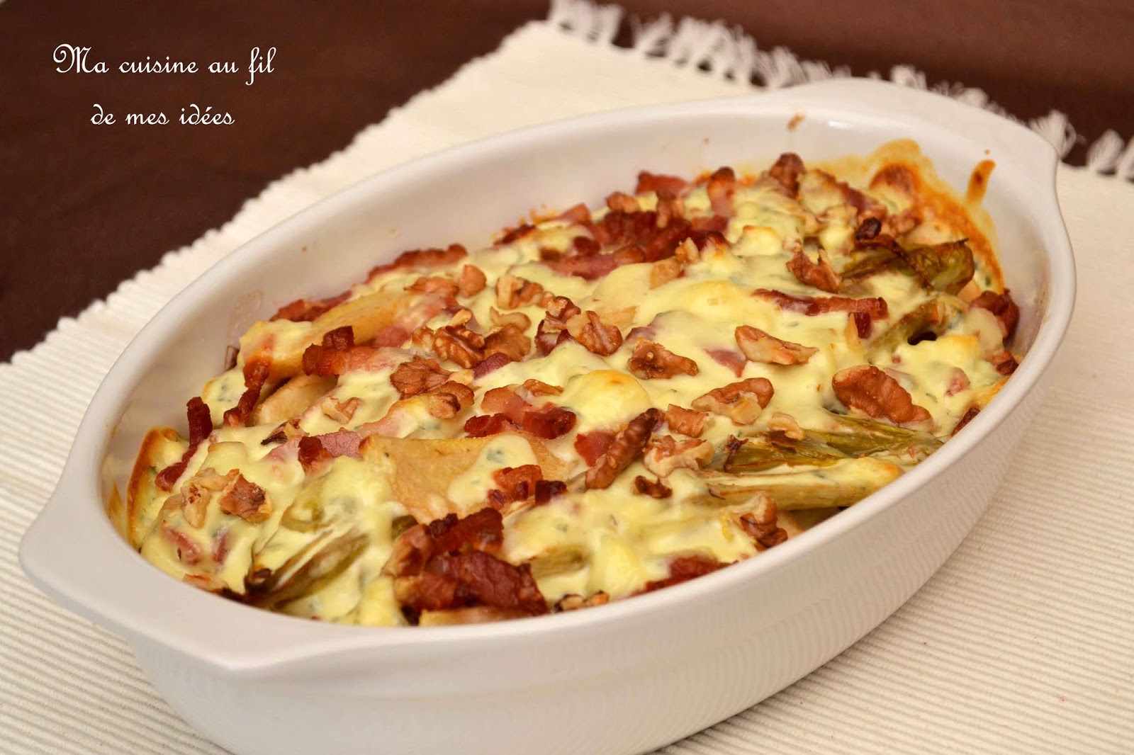 Ma cuisine au fil de mes idées... Gratin de chicons braisés aux poires