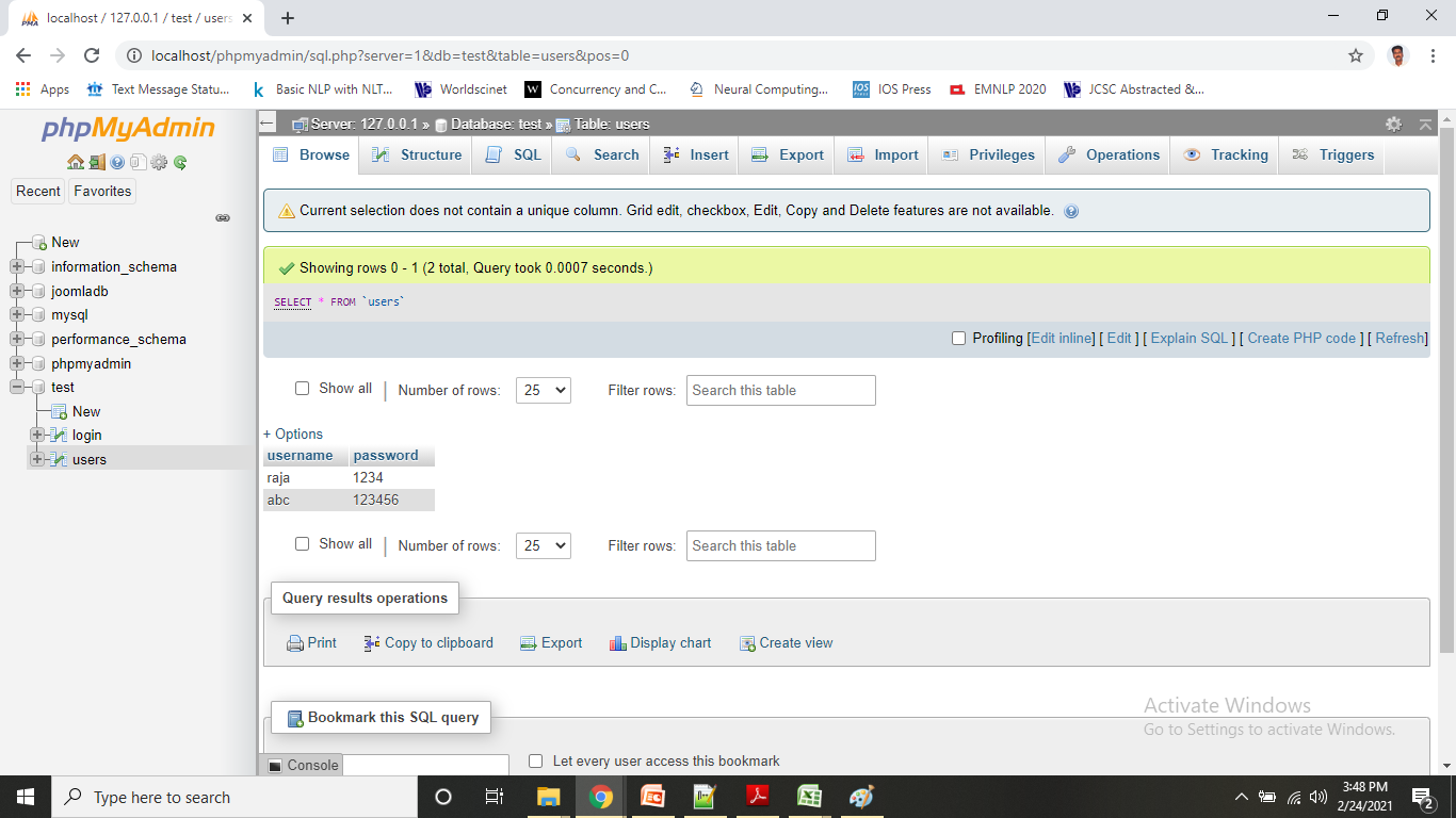 WEB DESIGN: Creating Table in XAMPP-PHP-MySQL Database