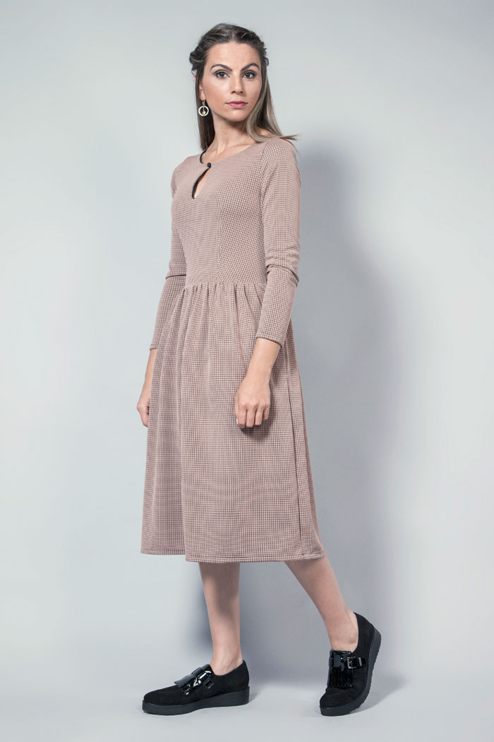 vestido midi otoño invierno tejido eslastico