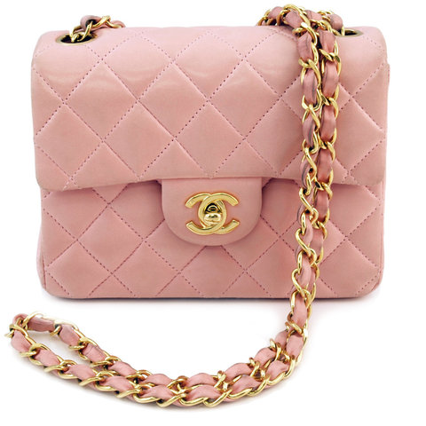 internet blog: Authentic Chanel Pink Mini Flap Leather Handbag