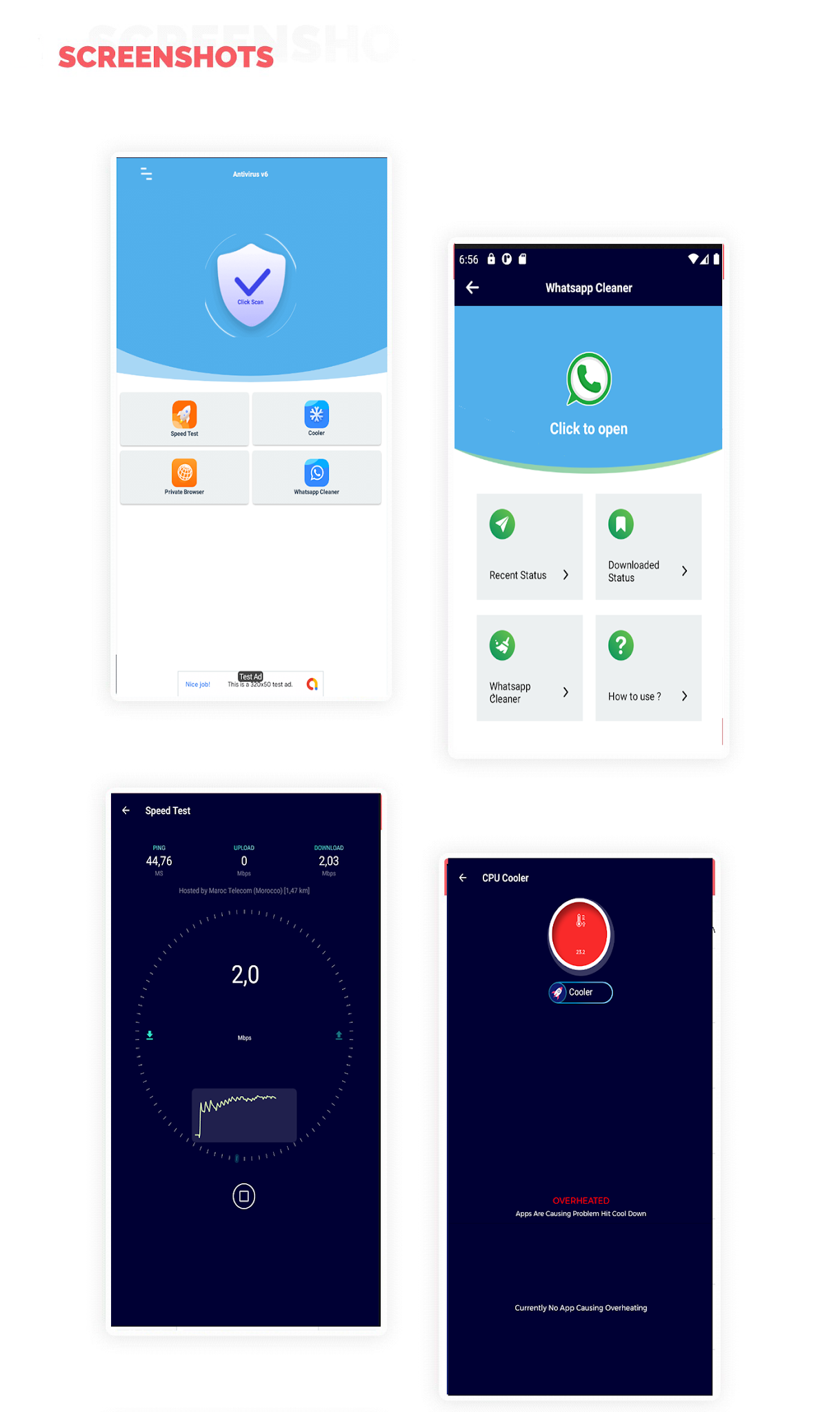 Antivirus + Applock + Booster + Cleaner + AppManager + Cooler ---update v3 --- - 2