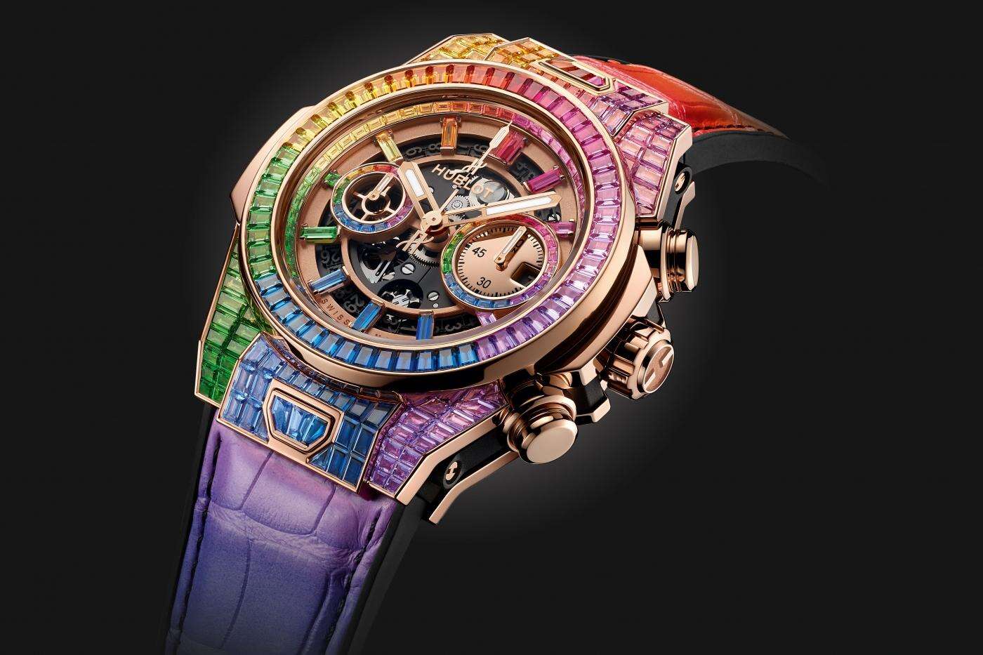 Hublot Big Bang Unico Full Baguette King Gold Rainbow