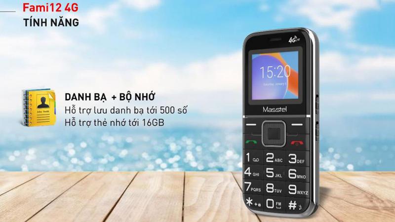 Điện thoại di động Masstel Fami 12 4G - Chính hãng