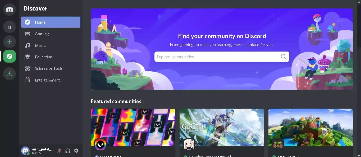 Discord Discover Feature