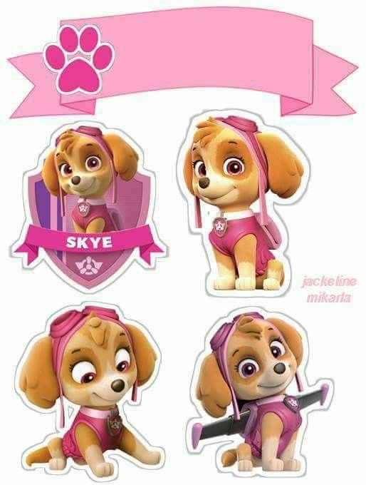 Skye Of Paw Patrol Free Printable Cake Toppers Oh My Fiesta In English