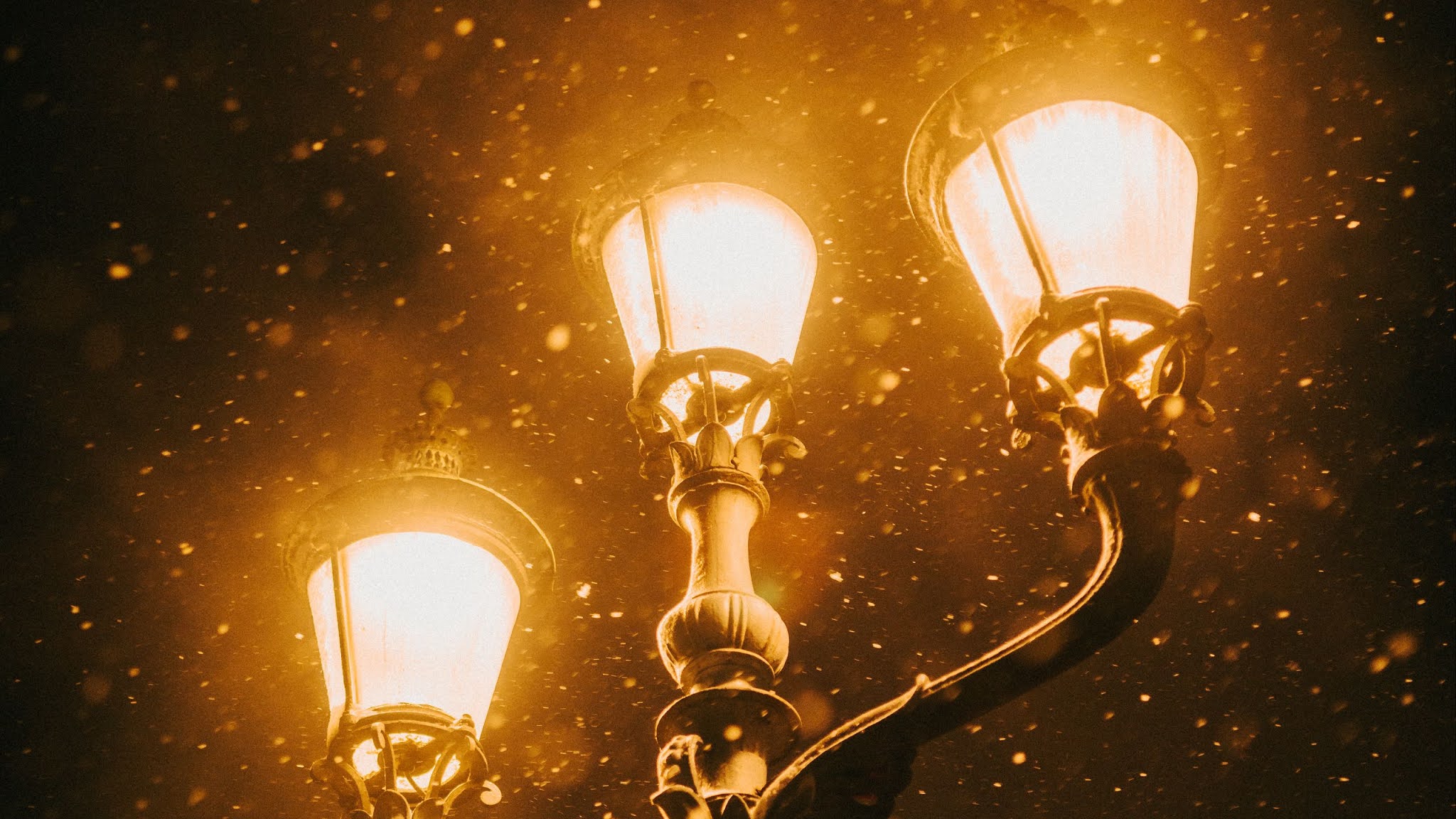 HD Wallpaper Light, Lantern, Snow, Glare, Night