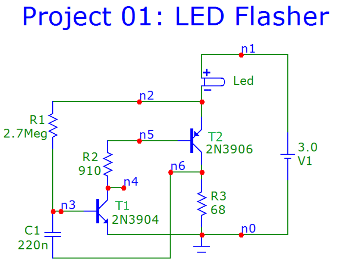 Transistorize Me : Project 01: LED Flasher