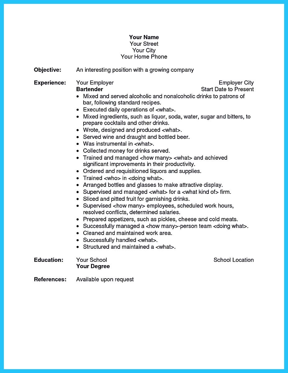 bartending resume samples bartender resume samples 2019 Bartending Resume Examples Australia 2020 bartender resume sample bartender resume samples templates bartending resume examples bartender resume sample no experience