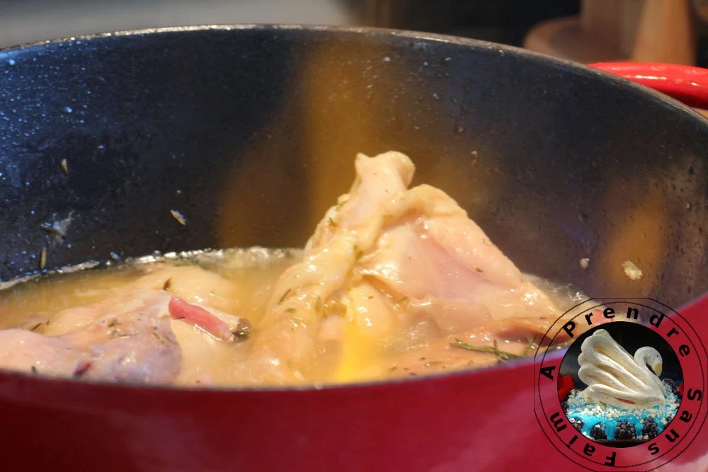 Fricassée de poulet flambé à l'Armagnac