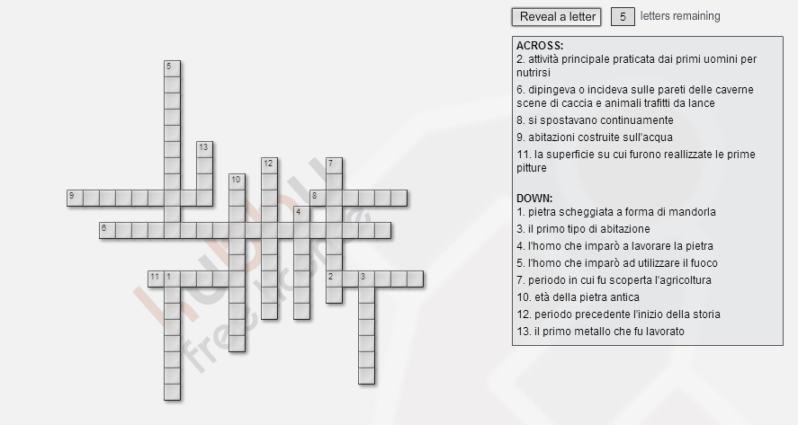 E-l@bori@mo: Cruciverba preistorico