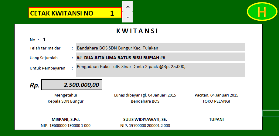 Aplikasi Kwitansi Sederhana Dengan Excel 2016 Guru Galeri