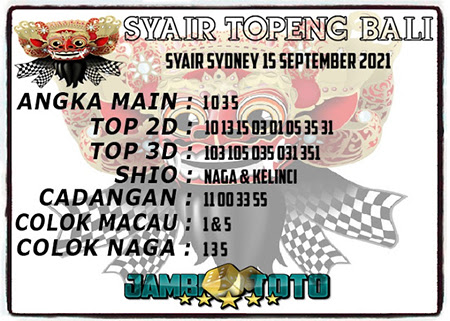 Syair Topeng Bali Sydney Rabu 15 September 2021
