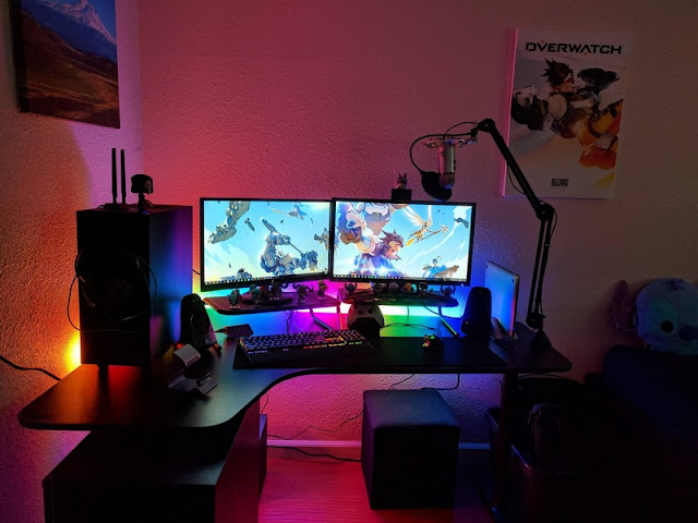 Corner RGB PC Gaming Room Ideas