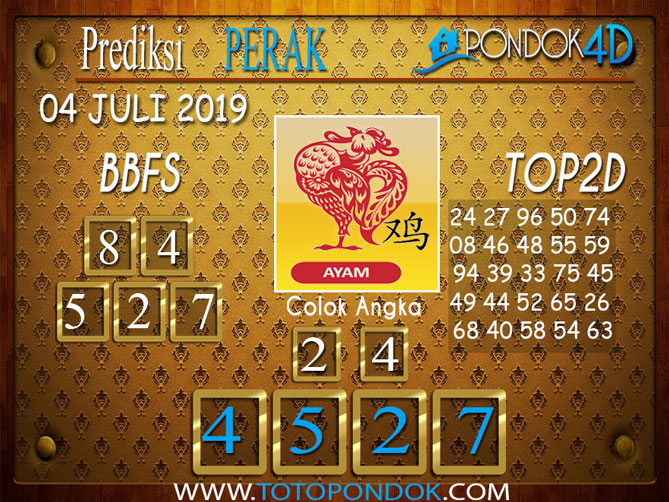 Prediksi Togel PERAK PONDOK4D 04 JULI 2019