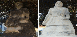 Piatã/BA: Prefeitura  está restaurando a escultura "A cafeicultora"