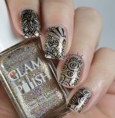 Glam Polish What A Feeling + Stamping by Bedlam Beauty