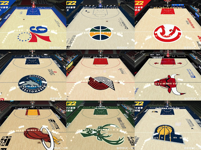 30 Teams Updated  Preseason 8K Courts Pack (Advertisement Update V1.5) by SRT-LeBron | NBA 2K22