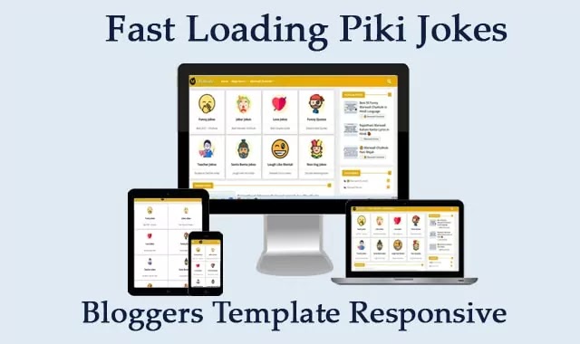 Fast Loading Piki Jokes Bloggers Template Responsive Design 2021