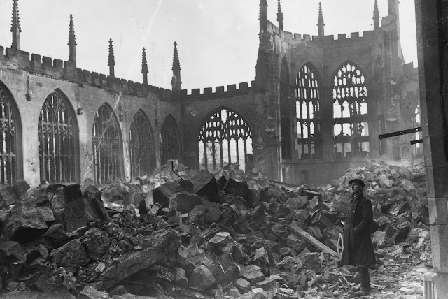 Coventry Cathedral after the Blitz in November 1940