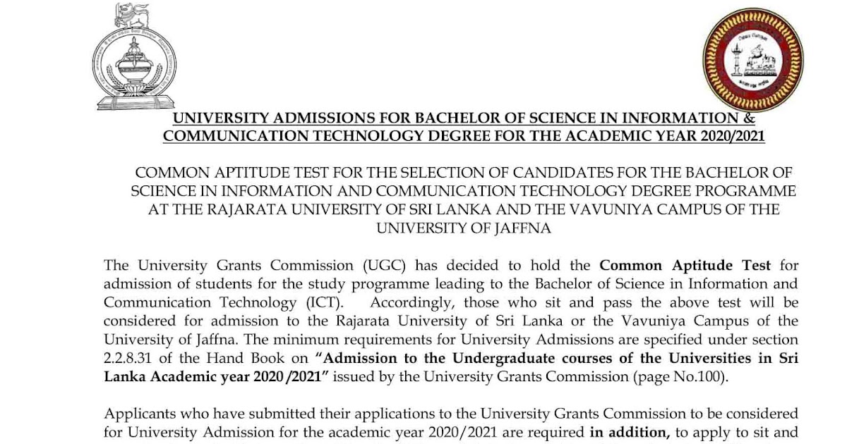 aptitude-test-for-university-admission-academic-year-2020-2021-rajarata-university-of-sri