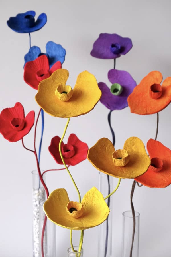 EcoFriendly Paper Mache Flowers and Paper Jewelry