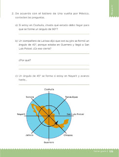 Apoyo Primaria Desafíos matemáticos 3ro Grado Bloque IV Lección 63 México y sus ángulos