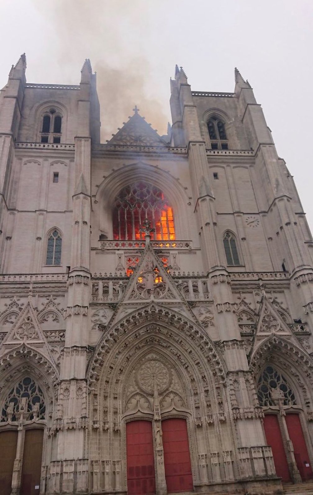 The Historic Nantes Cathedral in France is Burning: Police Suspect