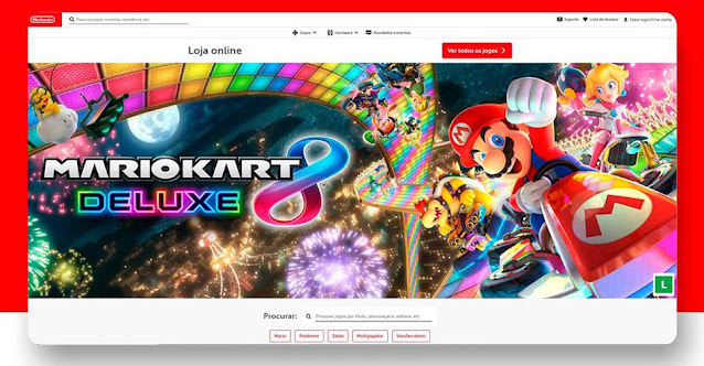 Nintendo disponibiliza compra de jogos digitais de Switch por meio de seu site no Brasil