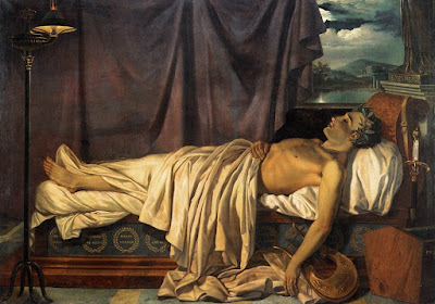 Lord Byron on his Death-bed by Joseph Denis Odevaere, circa 1826