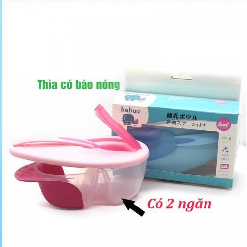 Bát chia ngăn kèm thìa báo nóng Babuu