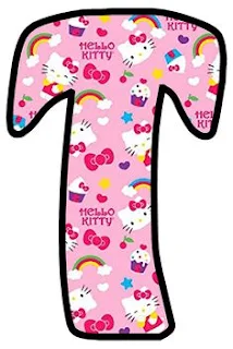 Abecedario de Hello Kitty en Fondo Rosa. Pink Alphabet with Hello Kitty.