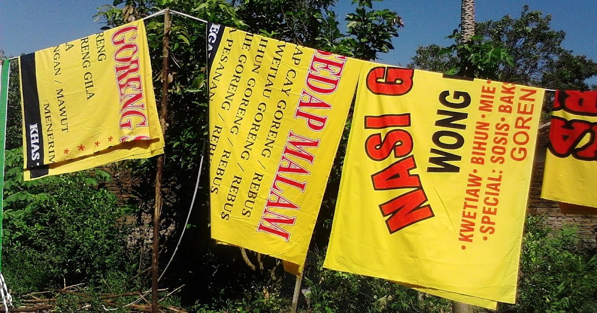 bendera spanduk umbul 2 kain BIKIN SPANDUK WARUNG DARI KAIN