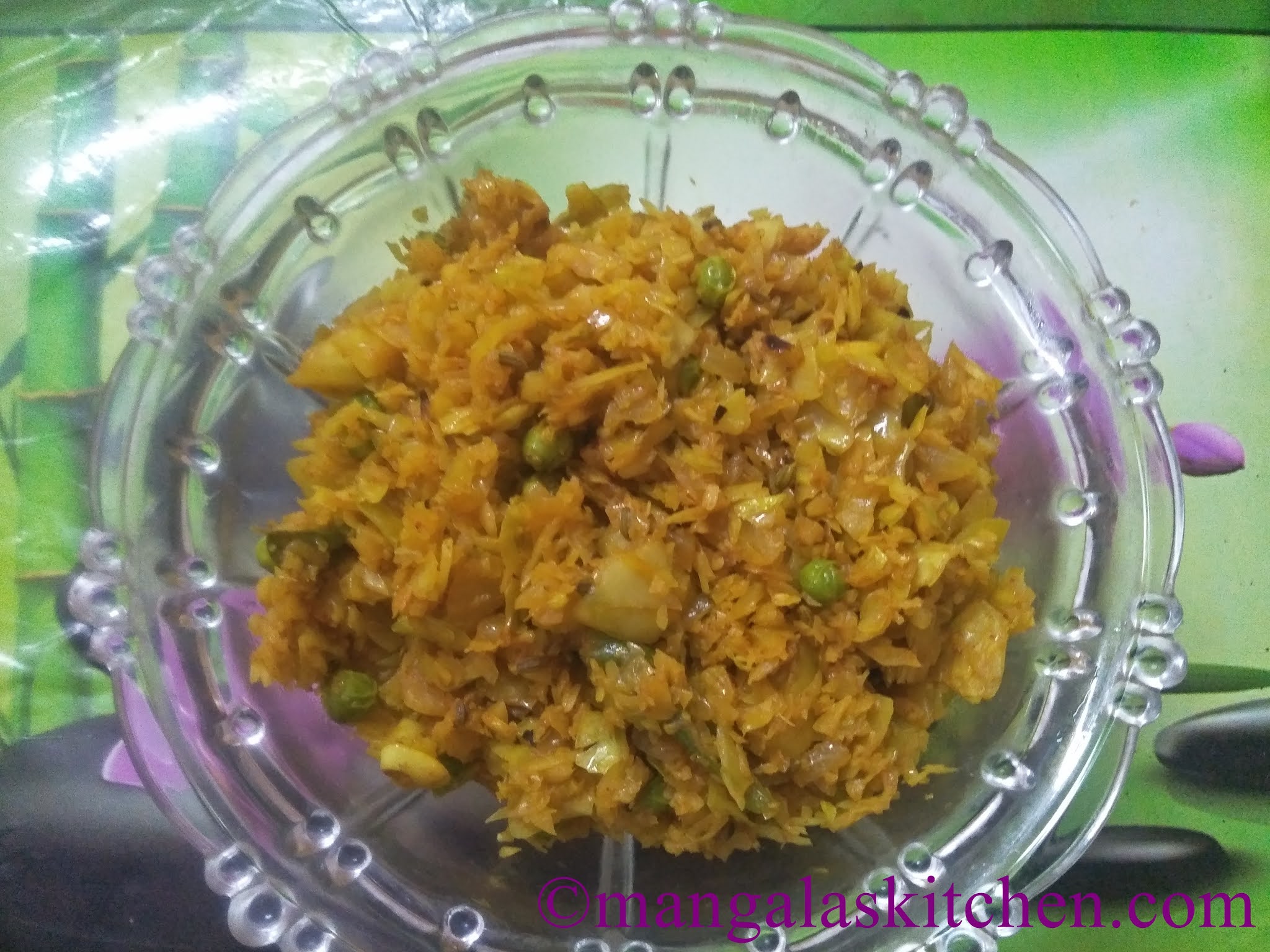 Cabbage Green Peas Curry Cabbage Peas Masala Stir fry Punjabi