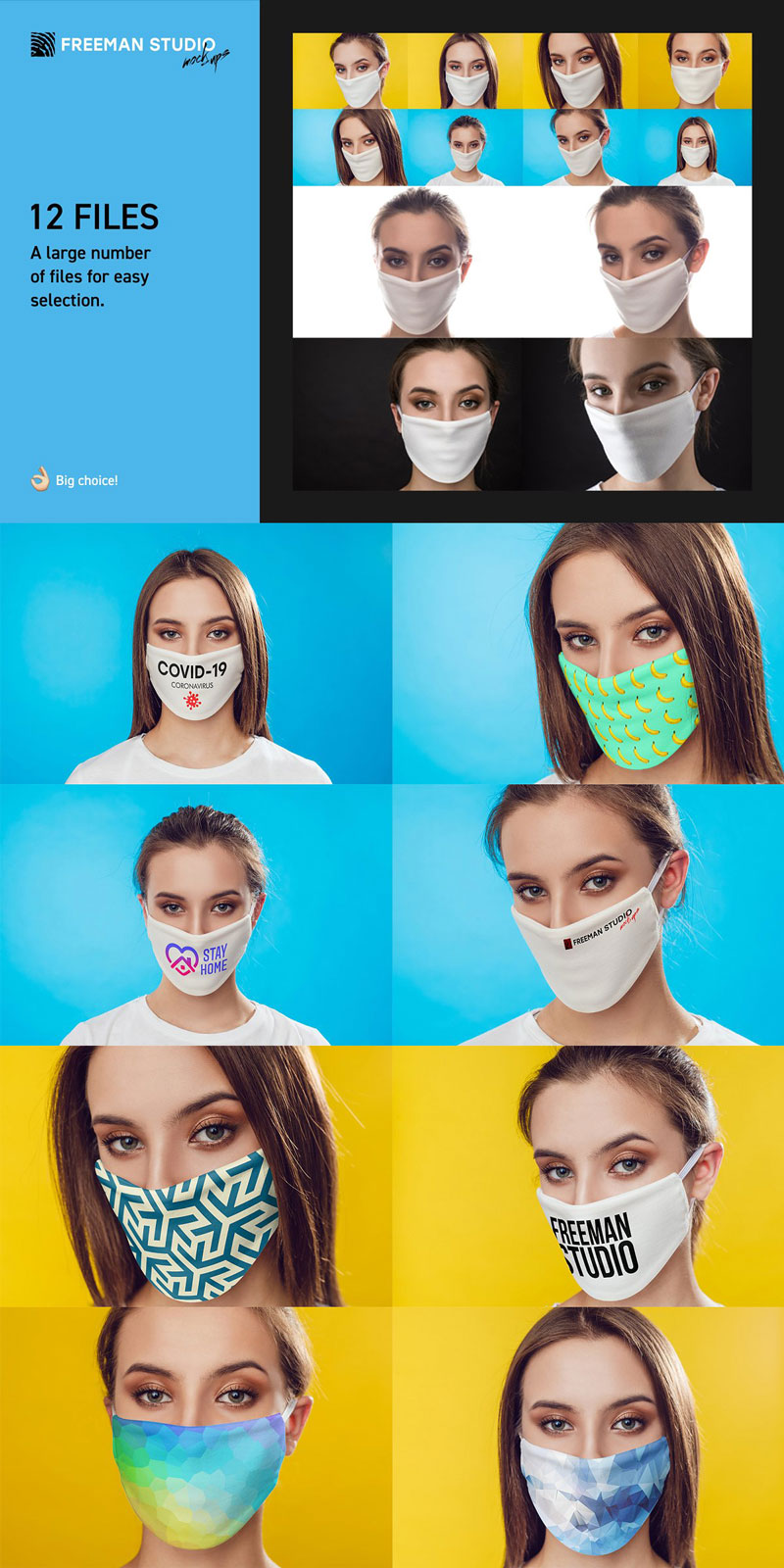 CreativeMarket - Medical Mask Mock-Up Set 4837164 2 Medical Mask Mock Up Set 4837164