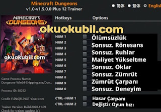 Minecraft Dungeons v1.0-v1.5.0.0 Can + Hasar Trainer +12- Flıng- İndir Güncel 2020