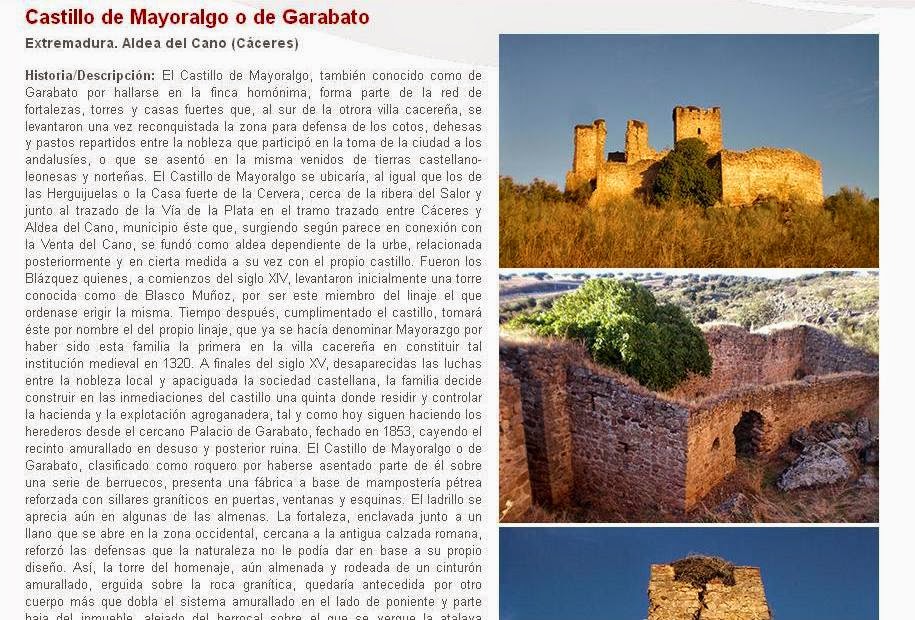 Lista Roja del Patrimonio: Castillo de Mayoralgo o de Garabato (Cáceres)