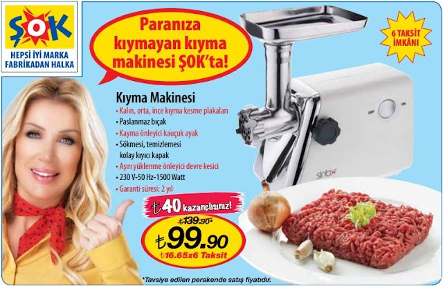 Sinbo Kıyma Makinesi 99,90 TL Şok Market 17 Ekim 2012 Aktüel Ürünler
