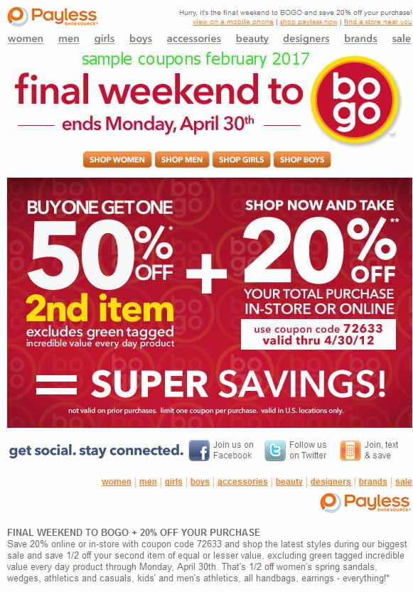 Shoe company coupons may 2018